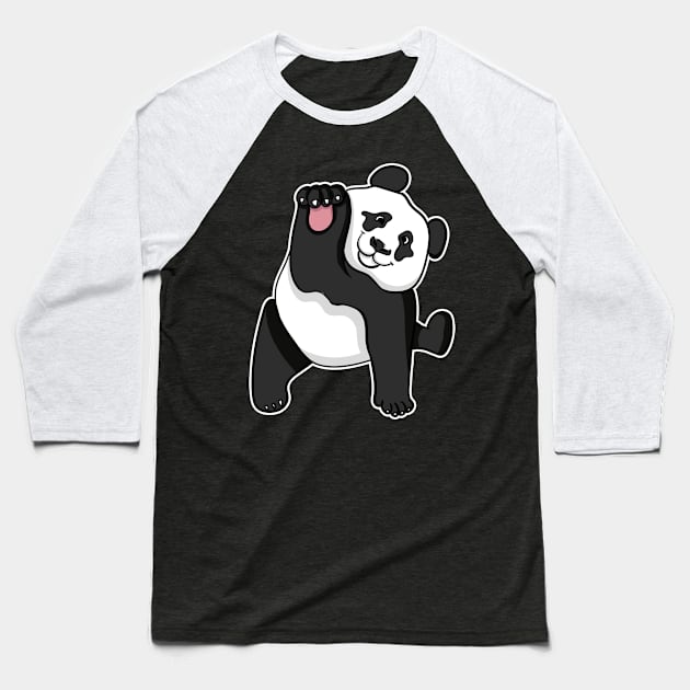 Panda Illustration Baseball T-Shirt by LetsBeginDesigns